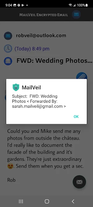 MailVeil Encrypted Email Screenshot 1