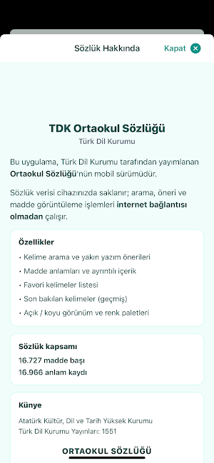 TDK Ortaokul Sözlüğü Screenshot 3