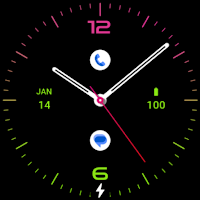 Green Pink Style Watch Face