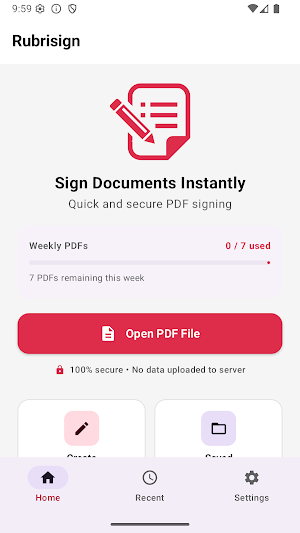 Rubrisign: Easy PDF Signer Screenshot 0