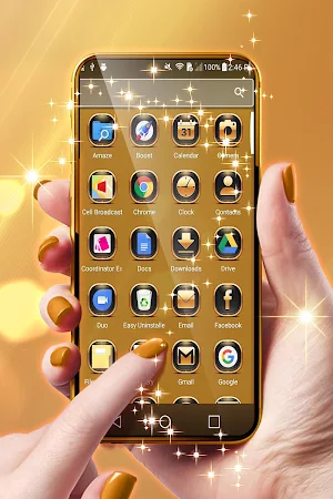 Neon Gold Theme For Launcher screenshot 2