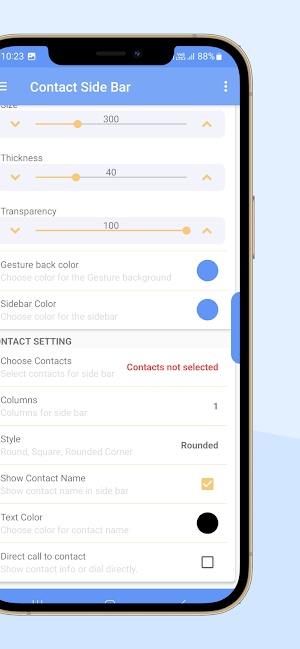 Contact Side bar - Shortcuts Screenshot 0