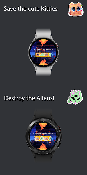 Space Kitties Wear OS Game Screenshot 3