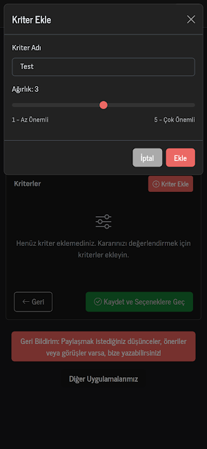 Karar Matrisi Screenshot 2