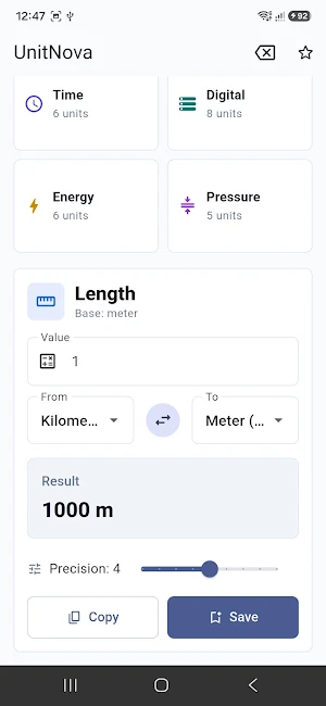 UnitNova: Unit Converter Screenshot 1