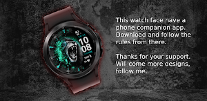 Cyan Lion Watch Face WearOs Screenshot 0