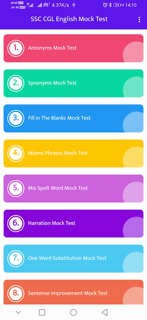 SSC CGL English Mock Test 2024 Screenshot 1