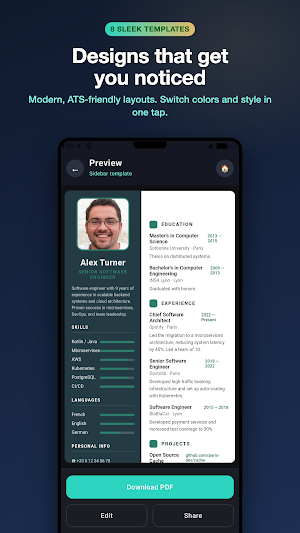 Free CV Lounge – Resume Maker Screenshot 1