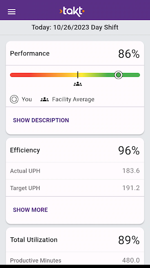 Takt Employee App Screenshot 1