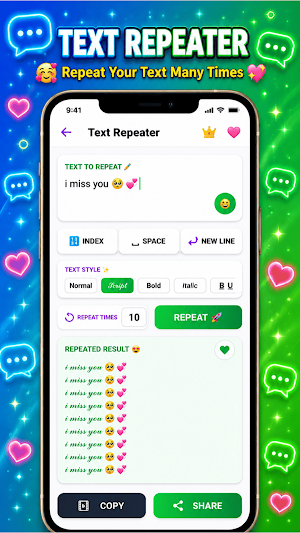Text Repeater: Copy & Share Screenshot 1