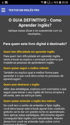 Textos em Inglês Pro Screenshot 3