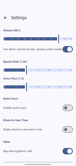 Talking Clock: Time Announcer Screenshot 2