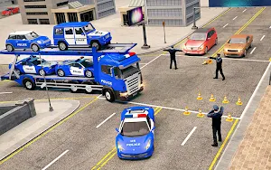 US Police Car Transporter Plane: Truck Sim Games Screenshot 1