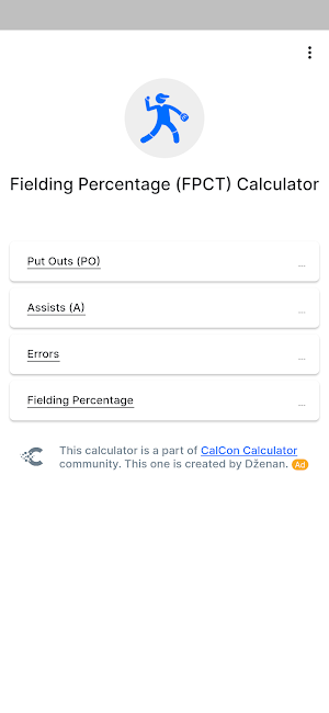 Fielding Percentage (FPCT) Screenshot 0