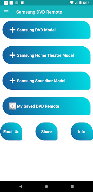 Samsung DVD Remote Screenshot 0