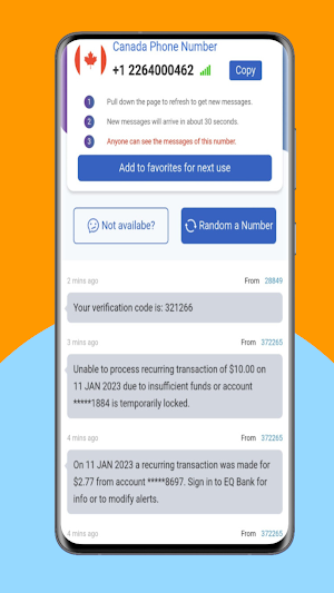 Virtual  Phone Number sms Screenshot 3