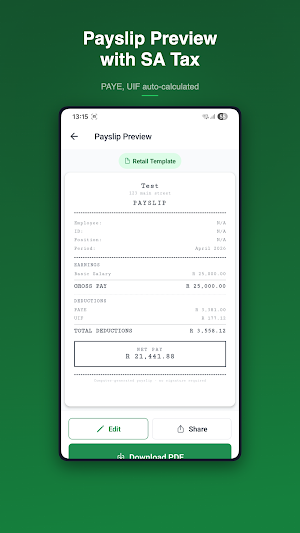 Payslip Generator South Africa Screenshot 2