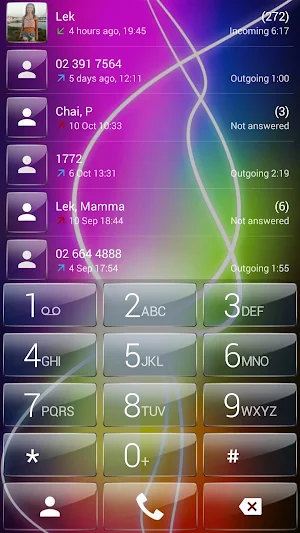 Dialer theme Glass Electric Neon Screenshot 0