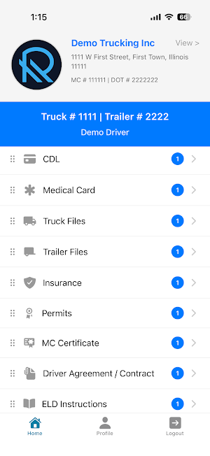 Digital Truck Binder Screenshot 1