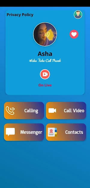 Asha Fake Call Video & Chat Screenshot 0