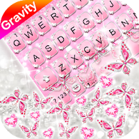 Pink Butterfly Gravity Keyboard Theme