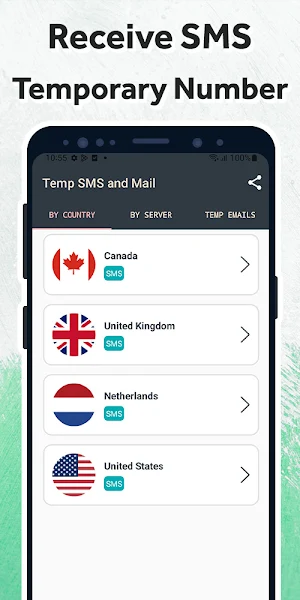 Temp SMS and Mail Screenshot 0