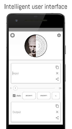 Caesar cipher - Encryption / automatic decryption Screenshot 2