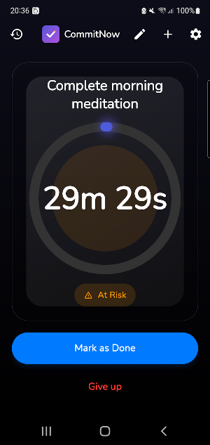 CommitNow - focus timer Screenshot 3