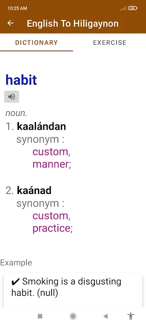 English Hiligaynon Dictionary Screenshot 0