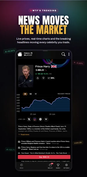 WTF's Trending: Celeb Trading Screenshot 1
