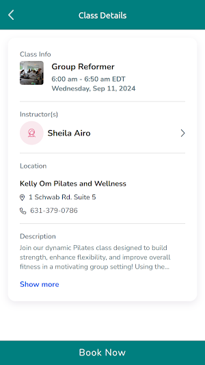 Kelly Om Pilates and Wellness Screenshot 2