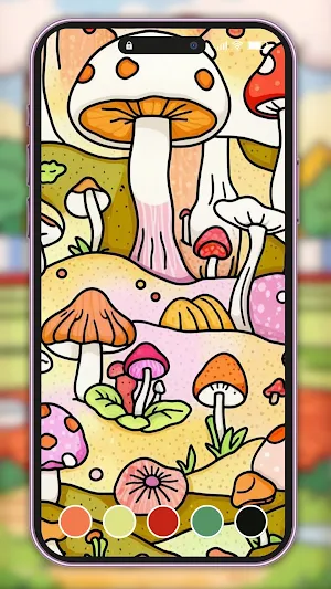 Mushroom Coloring for Adults Screenshot 1