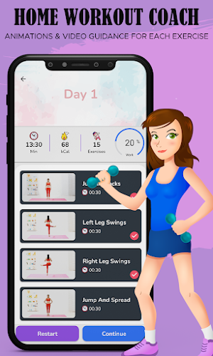 Home workouts fitness coach Screenshot 3