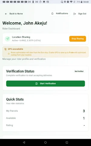Swift Go Delivery Screenshot 0