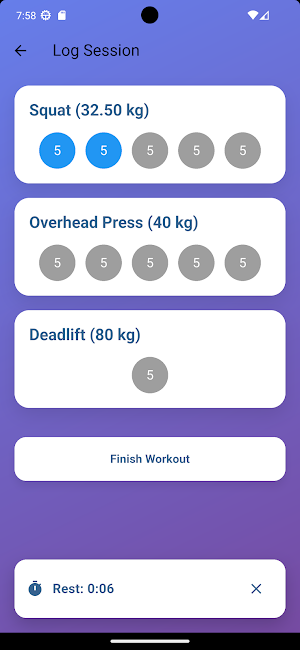 5x5 workout Screenshot 1