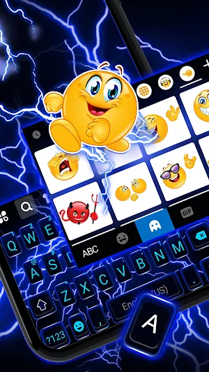 Blue Lightning Keyboard Theme Screenshot 2