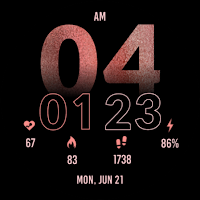 Digital Rose Gold Watch Face