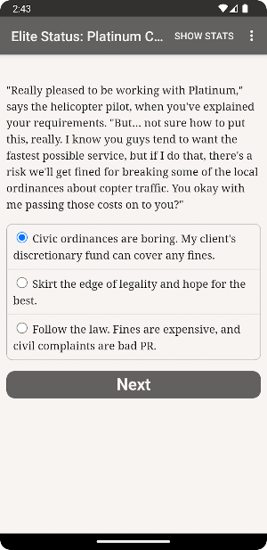 Elite Status Screenshot 1