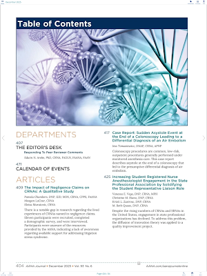 AANA Journal Screenshot 2