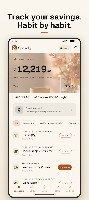 Sparely: Savings Tracker Screenshot 0
