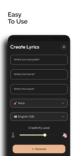 AI Lyrics Generator: Writer AI Screenshot 2