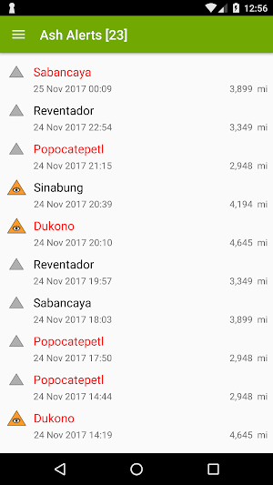 Volcanoes: Map, Alerts, Ash Clouds & News Screenshot 1
