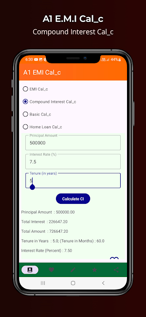 A1 EMI Calc - ALL Loan Planner Screenshot 2