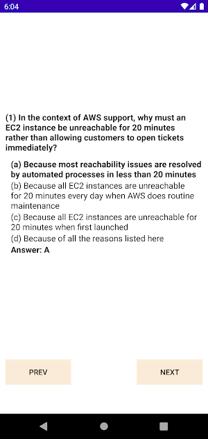 AWS SAA C03 Practice Question Screenshot 3
