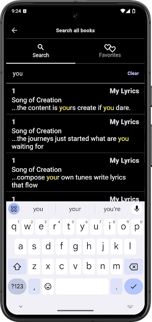 My Lyrics Screenshot 2