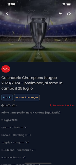 Sportium News Screenshot 1
