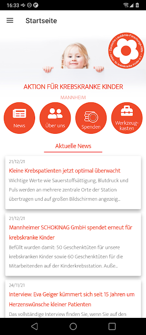 Kinderkrebs APP Mannheim Screenshot 1