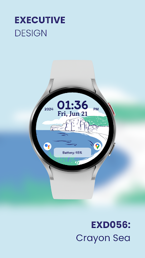 EXD056: Crayon Sea Watch Face Screenshot 2