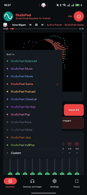 StudioFeel Equalizer & Bass Screenshot 1