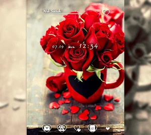 Cute wallpaper-Roses & Hearts Screenshot 0